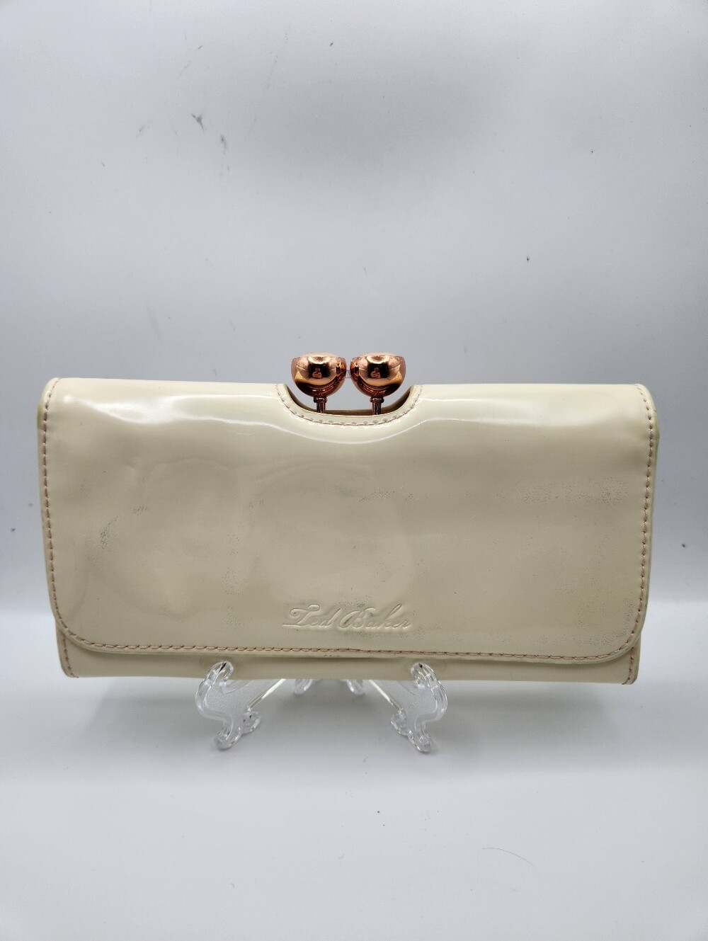 Ted Baker London "Kassady" Bobble Kisslock Patent Leather Matinee Wallet